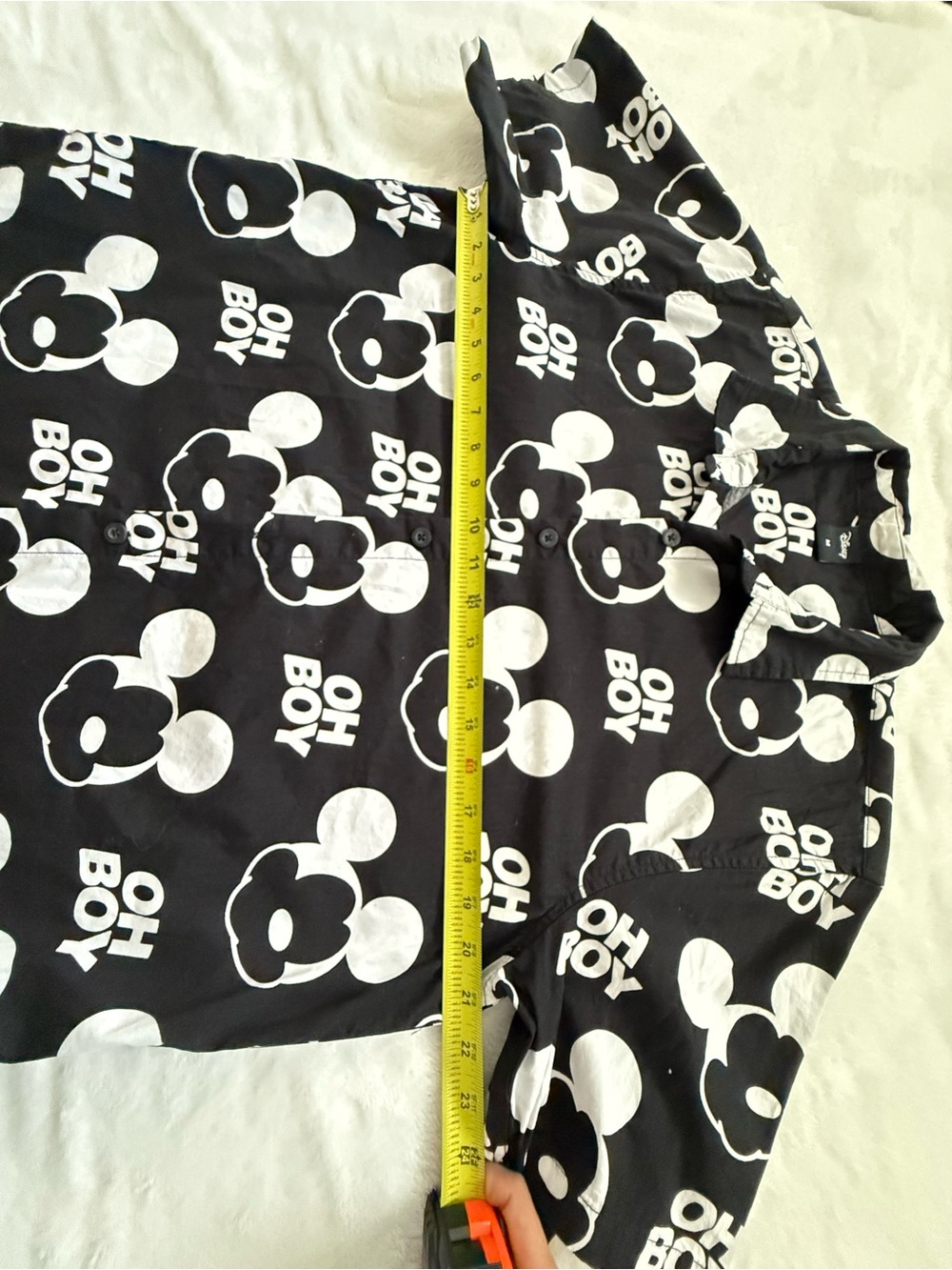 Disney Black & White Mickey 'OH BOY' Button-Down Shirt - Kids - Picture 7 of 7